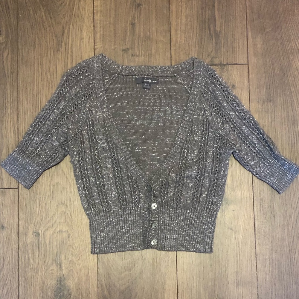 90’s silver sparkly cardigan